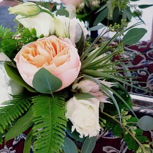 BB1414-Juliette Garden Rose and Air Plant Bridesmaids Bouquet