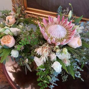 BB1417-Pink King Protea Brides Bouquet