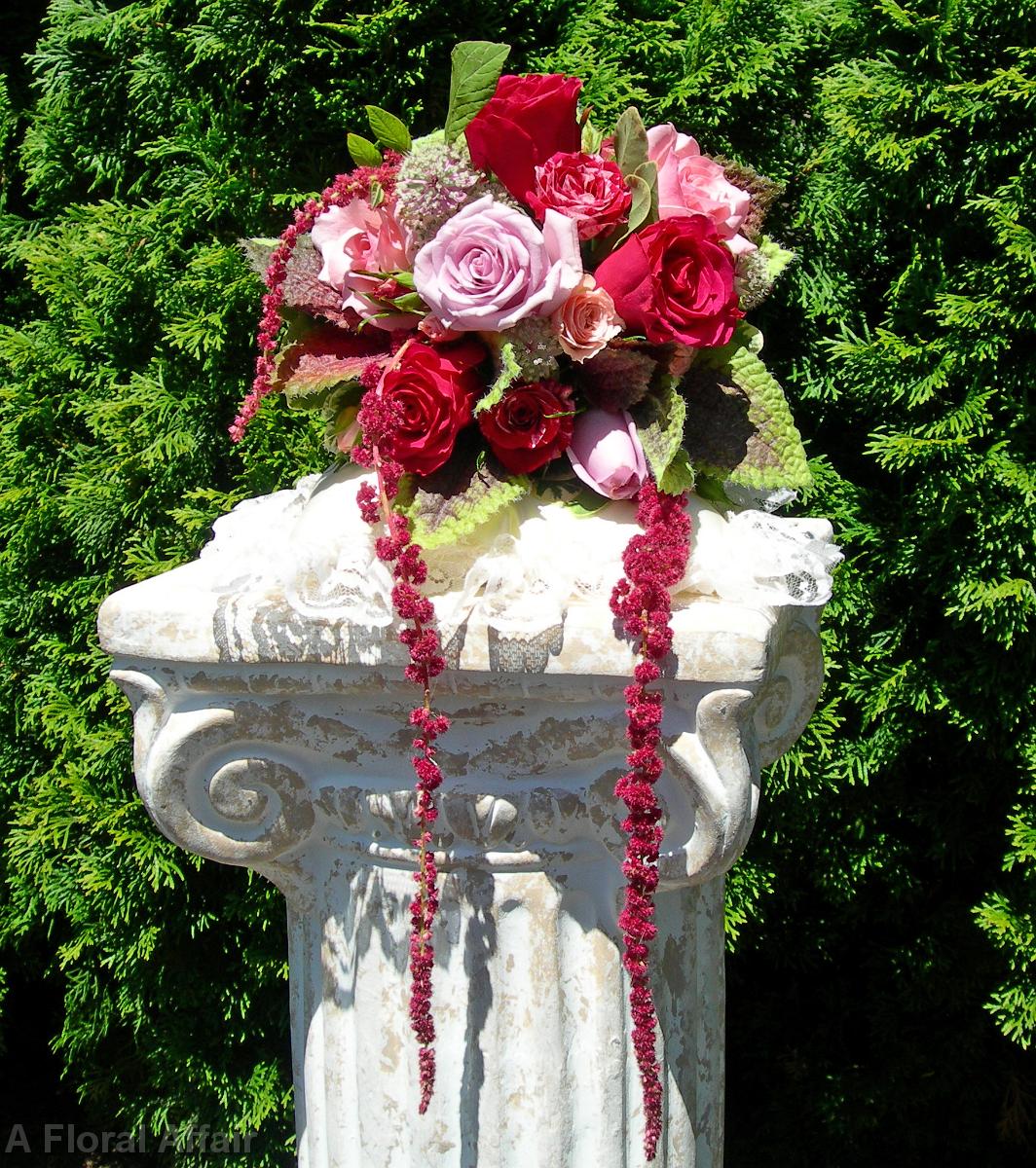 BB0046-Vintage Pink Rose Wedding Bouquet-1