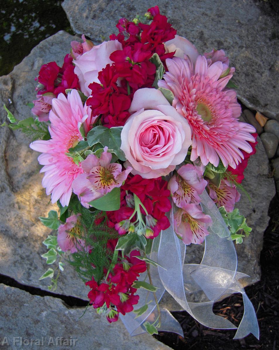 BB0257-Pink and Magenta Wedding Bouquet