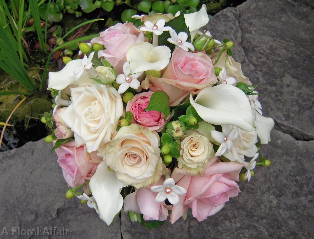 BB0361-Pink and Champagne Bridal Bouquet