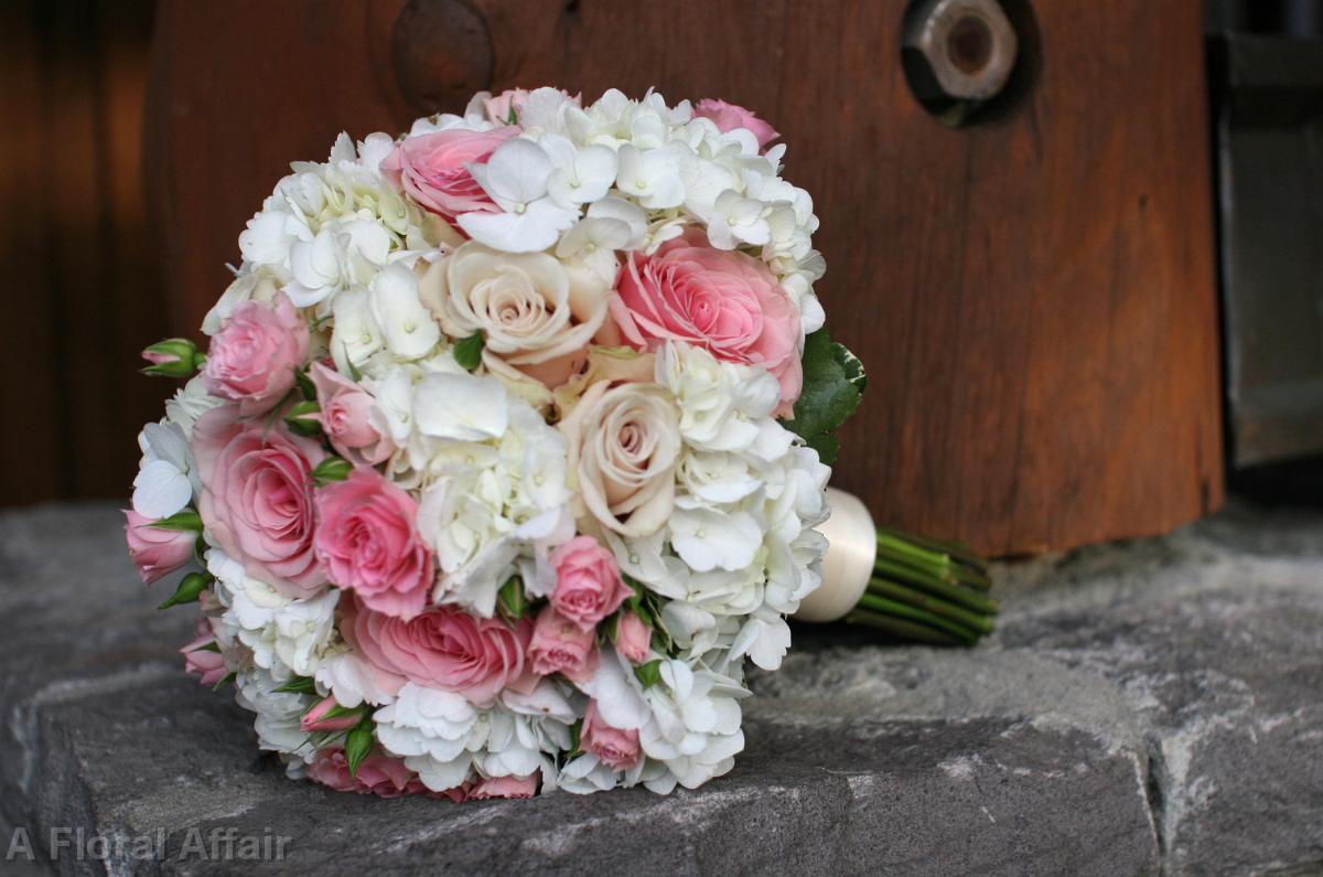 BB0614-Round Rose and Hydrangea Bride's Bouquet