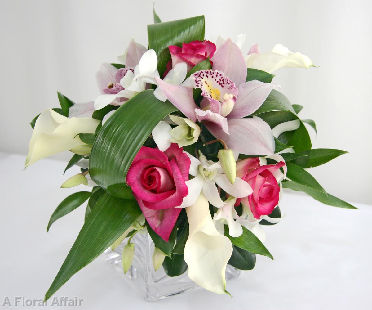 BB0863-Contemporary Orchid Bridesmaids Bouquet
