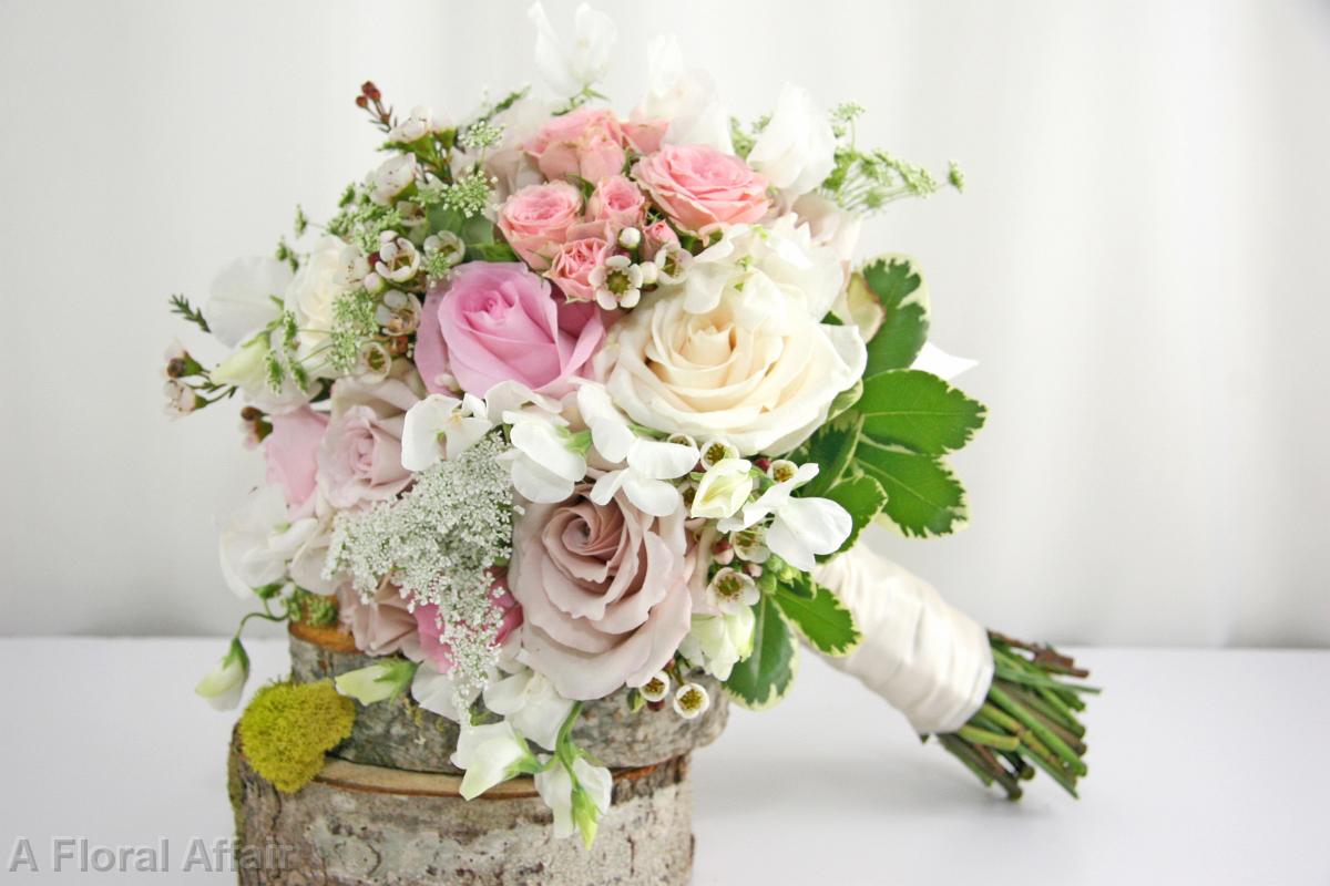 BB0869-Romantic Blushing Pink Brides Bouquet