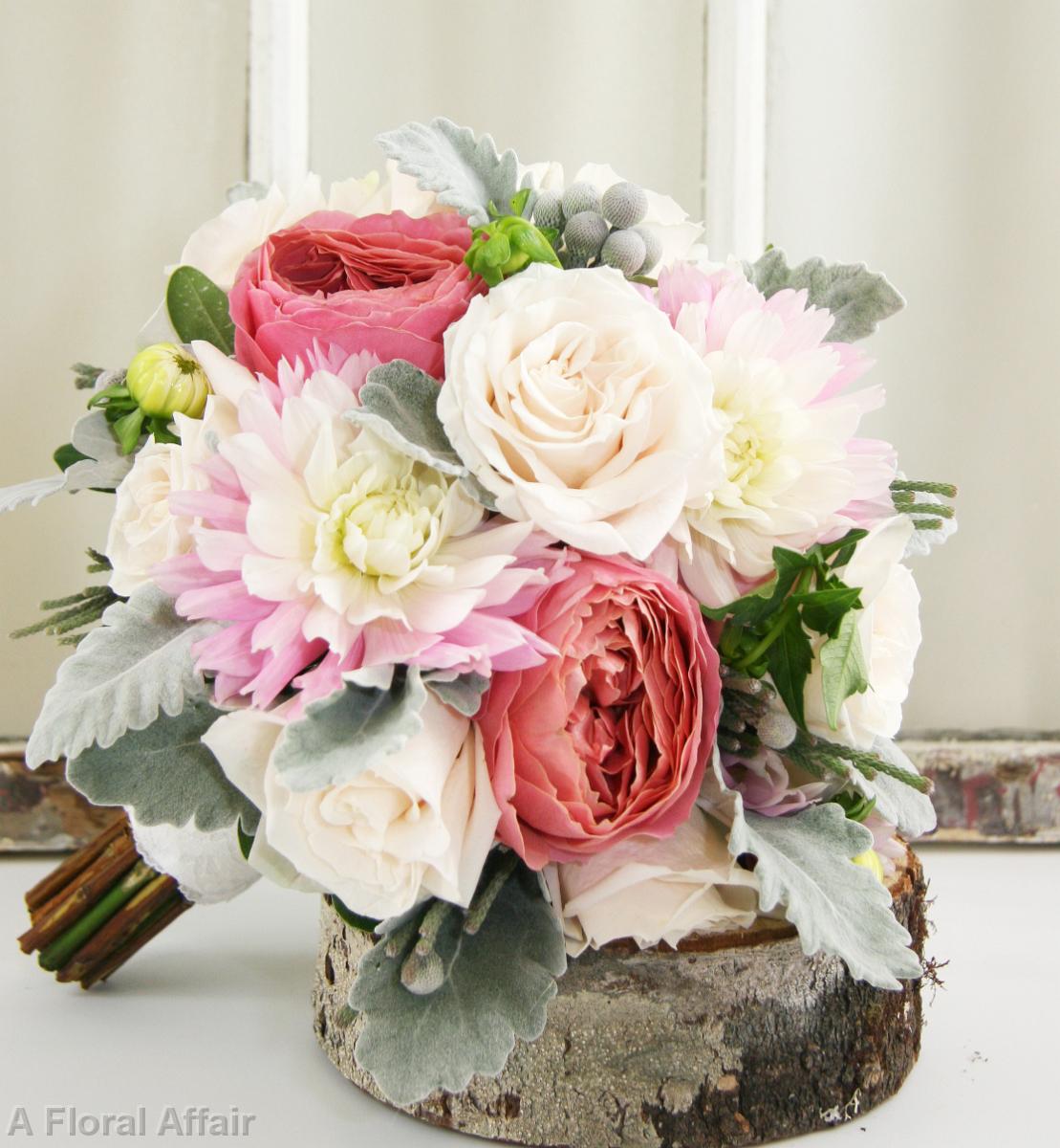 BB0900-Garden Rose and Dahlia Brides Bouquet