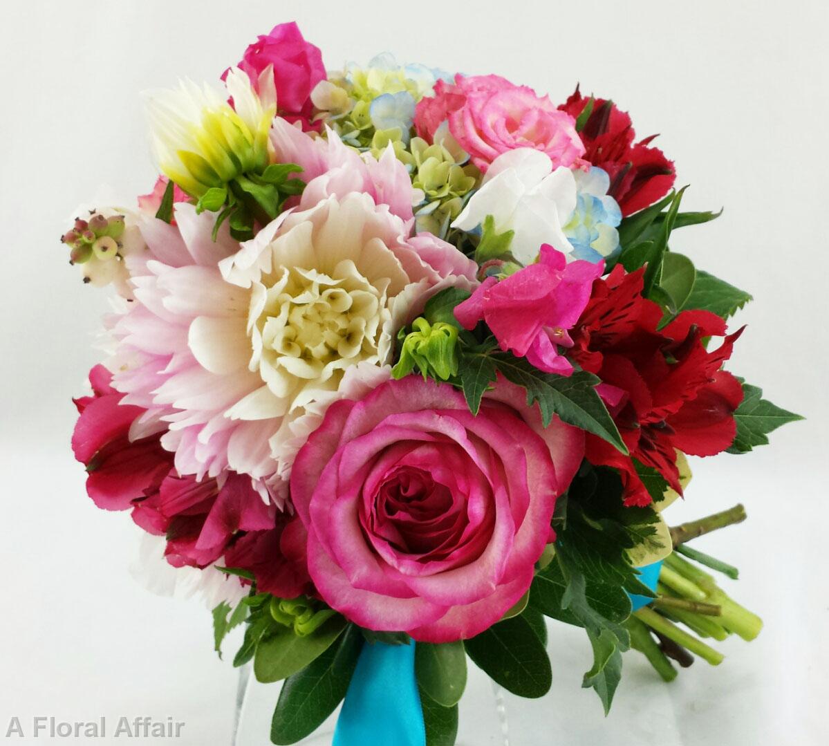 BB0996-Pool Blue and Pinks Bridal Bouquet