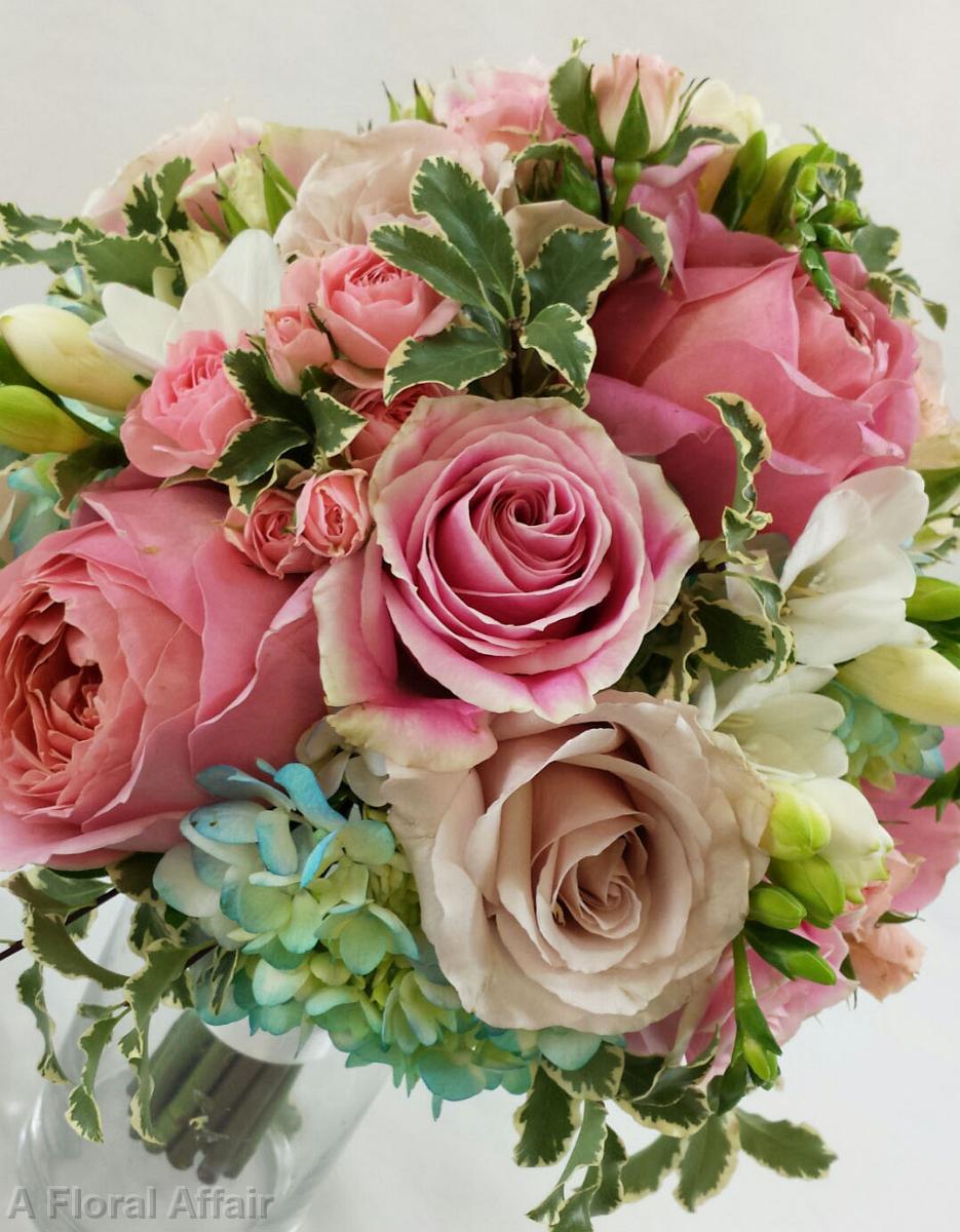 BB1022-Pink Coral Brides Bouquet