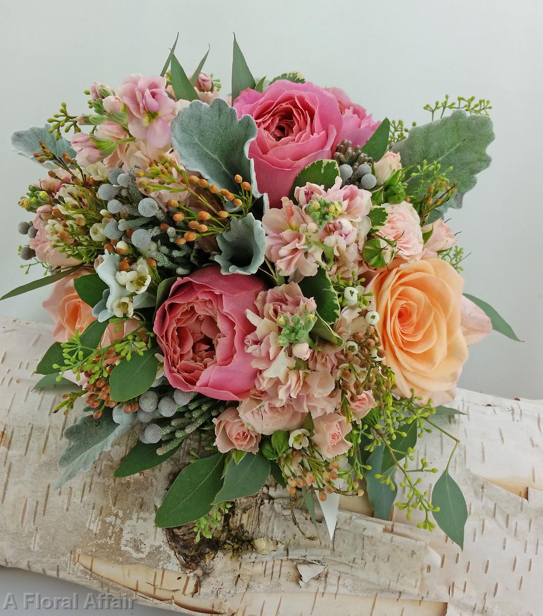BB1280-Watermelon and Pink Brides Bouquet