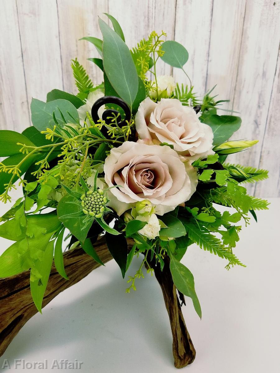 BB1358-Woodland Greenery and Rose Bridal Bouquet