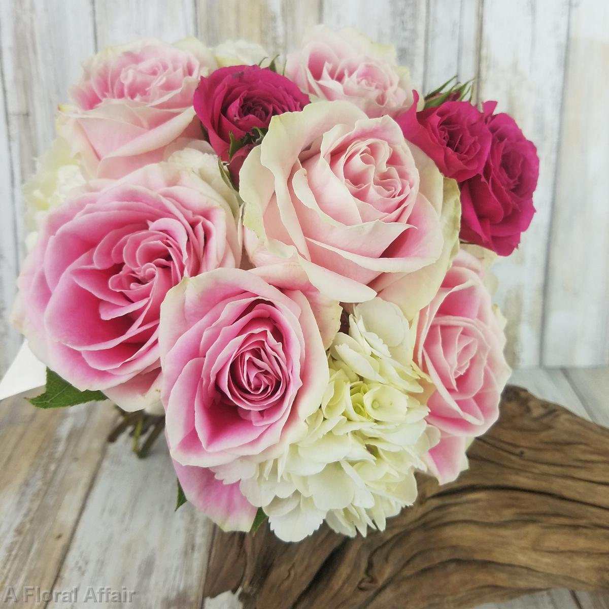 BB1426-Shade's of Pink Rose Bridal Bouquet