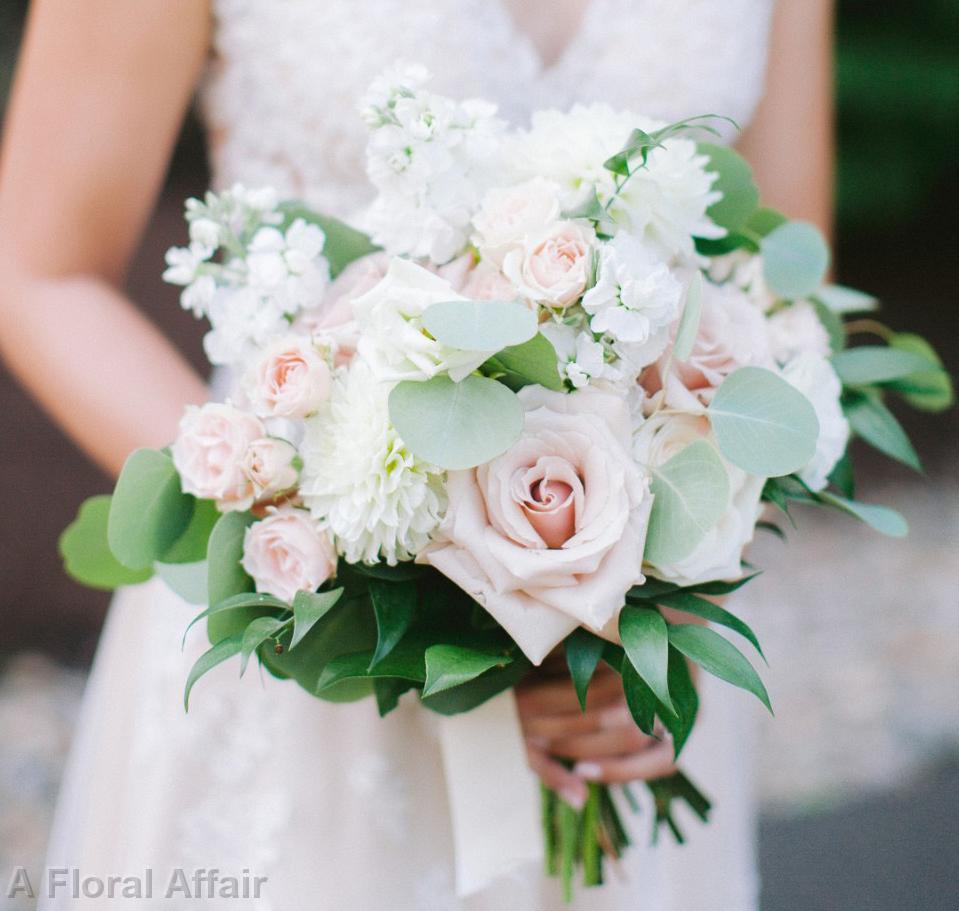 BB1538-Romantic White and Blush Brides Bouquet