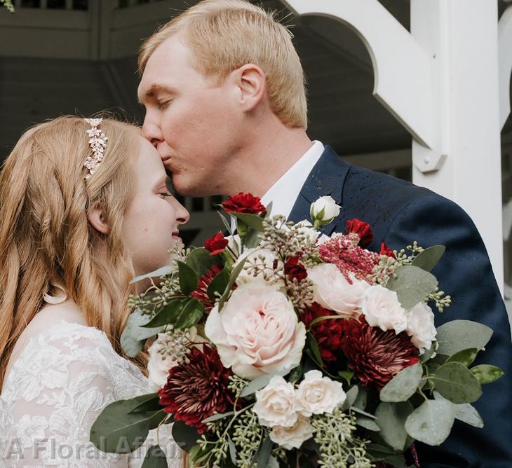 BB1545-Fall, Maroon and Blush Wedding Bouquet