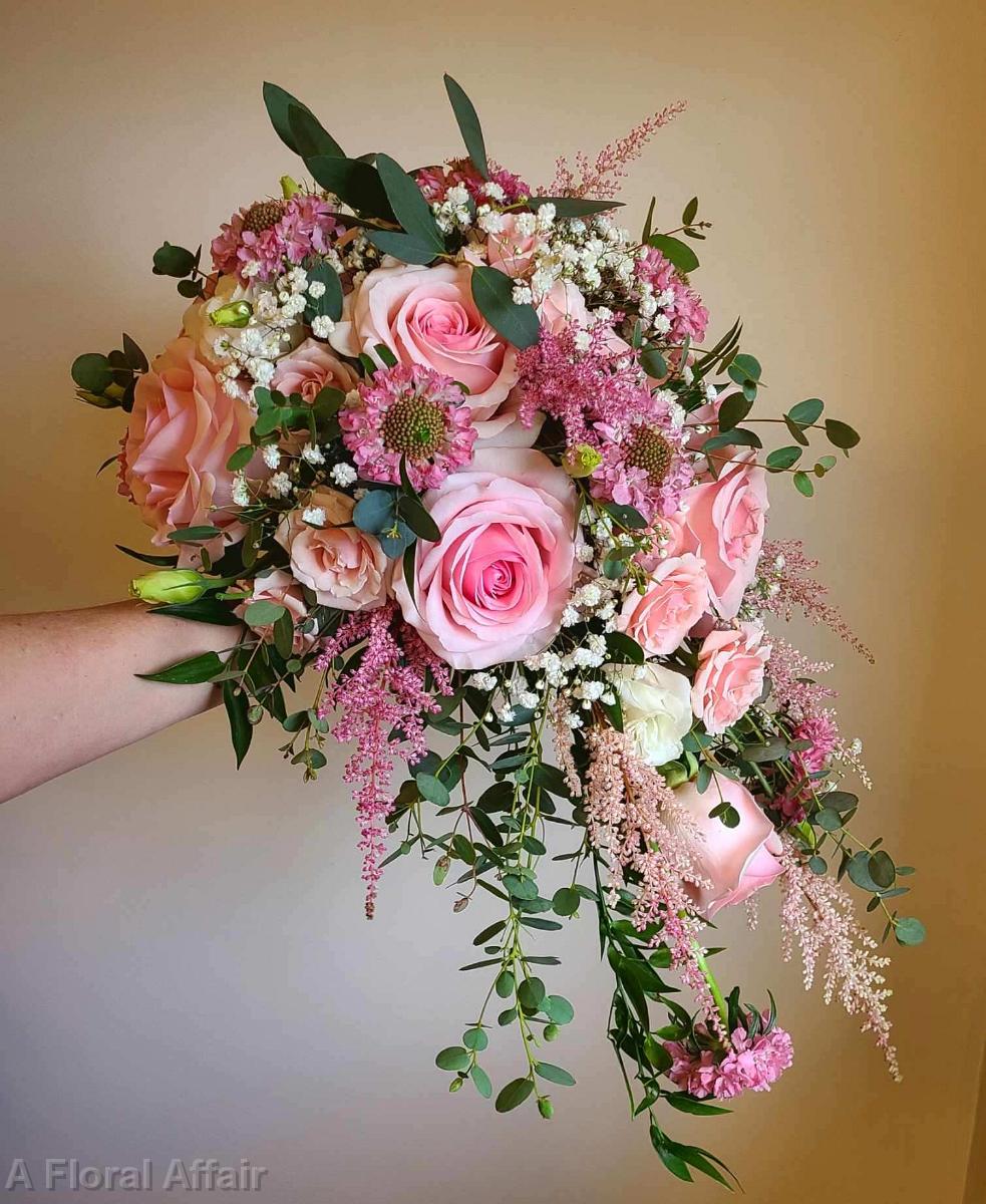 BB1691 - Pink Cascading Bridal Bouquet
