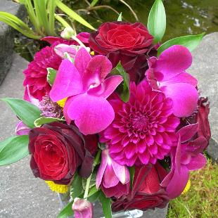 BB0132-Plum and Red Bridal Bouquet