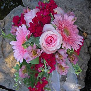 BB0257-Pink and Magenta Wedding Bouquet
