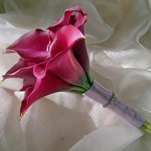 BB0299-Rhinestone and Pink Mini Calla Lily Bouquet