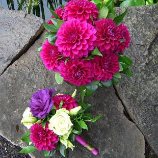 BB0348-Plum Dahlia Wedding Bouquets