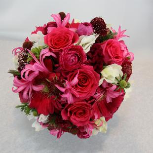 BB0416-Pink Rose and Ranunculus Brides Bouquet