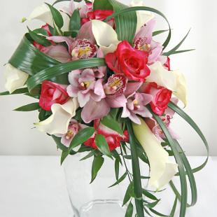 BB0864-Contemporary Orchid Cascade Bouquet