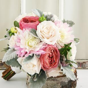 BB0900-Garden Rose and Dahlia Brides Bouquet