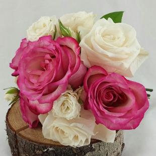 BB0986-Roseberry rose, ivory rose bouquet