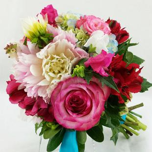 BB0996-Pool Blue and Pinks Bridal Bouquet