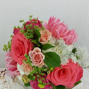 BB1156-Bright Pink and Coral Wedding Bouquet