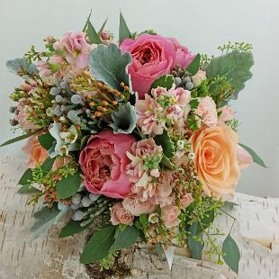 BB1280-Watermelon and Pink Brides Bouquet