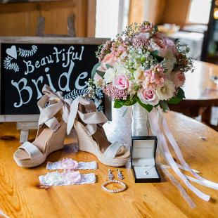 BB1312-Vintage Petal Pink and Peach Bridal Bouquet