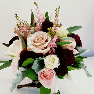 BB1323-Elegant Astilbie and Rose Wedding Bouquet