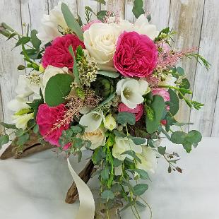 BB1330-Charming Garden Style Pink and White Brides Bouquet