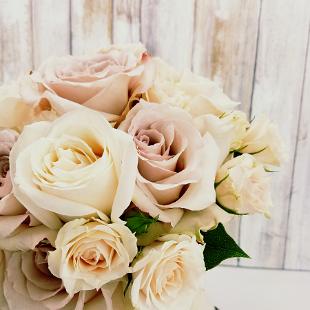 BB1352-Taupe and Ivory Rose Brides Bouquet