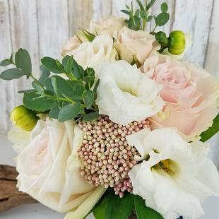 BB1394-Summer White and Blush Small Bridesmaids Bouquet