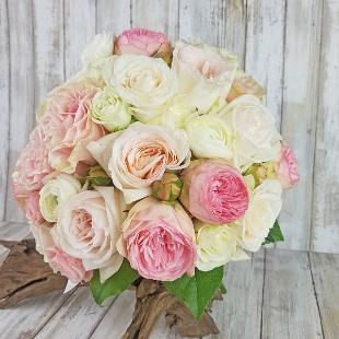 BB1410-Pink Garden Rose and Ranunculas Wedding Bouquet