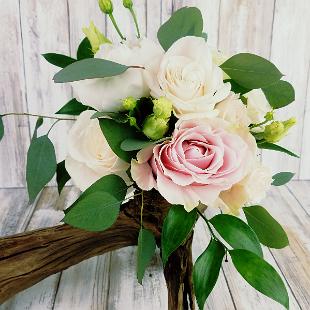 BB1415-Small White, Pink and Green Attendants Bouquet