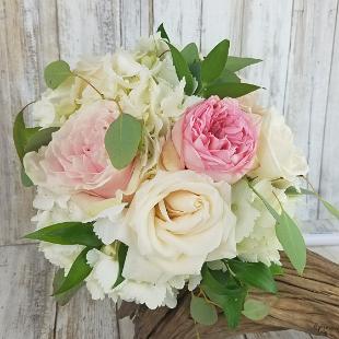 BB1451-Ivory and Tickled Pink Bridesmaids Bouquet