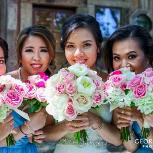 BB1534-Malibu and Pink Wedding Bouquets