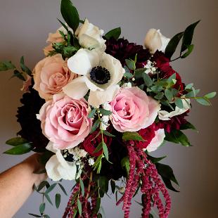 BB1622-Blush, Wine, and White Anemone Brides Bouquet edited-1