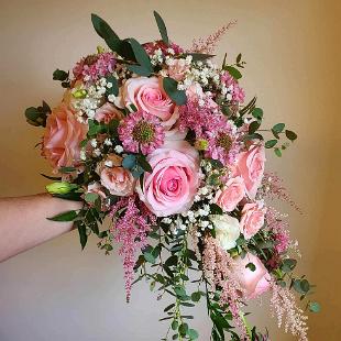 BB1691 - Pink Cascading Bridal Bouquet