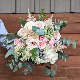 BB1692 - Soft Pink and White Wedding Bouquet
