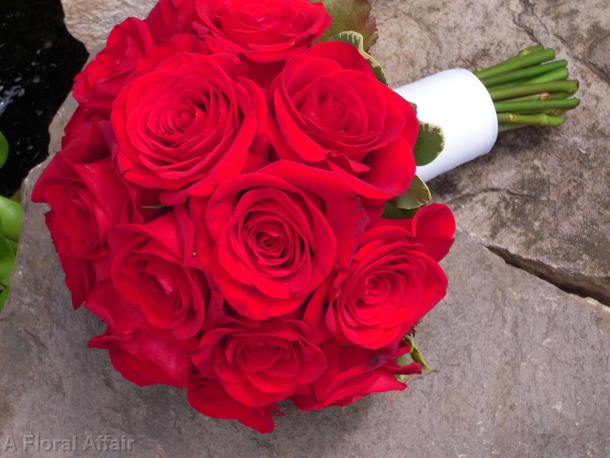 BB0248-Red Freedom Rose Wedding Bouquet