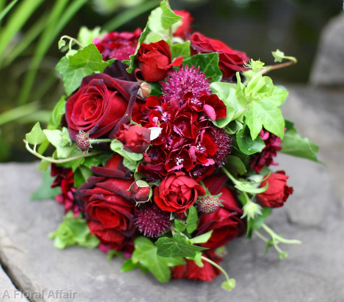 BB0329-Red Floral Wedding Bouquet