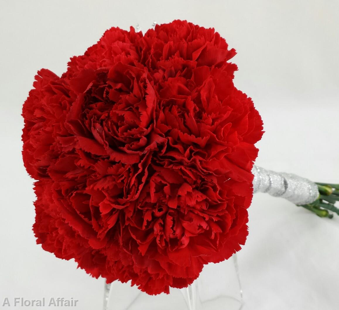 BB1009-Red Carnation Bridesmaids Bouquet