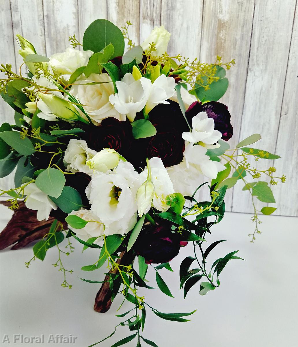 BB1350-Wine and White English Garden Bouquet
