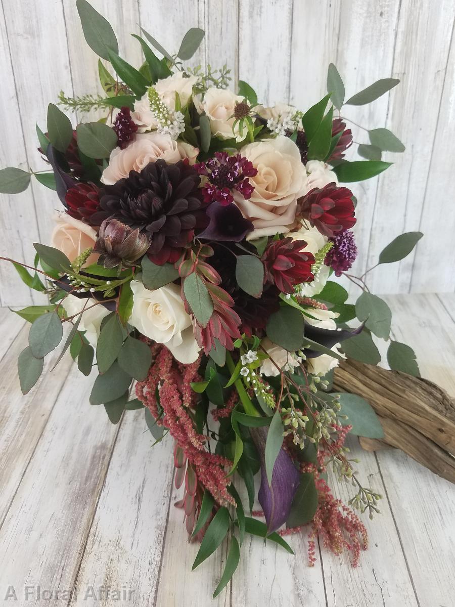 BB14560-Maroon and Bisque Brides Bouquet