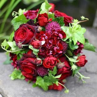 BB0329-Red Floral Wedding Bouquet