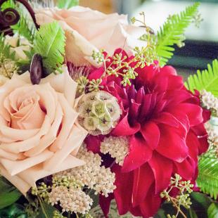 BB1245-Fern Curls, Scabiosa Pod, Seeded Eucalyptus and Fern