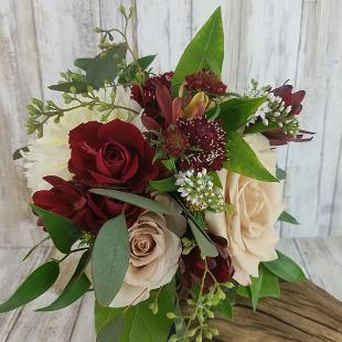 BB1455-Petal Pink and Wine Bridal Bouquet-1