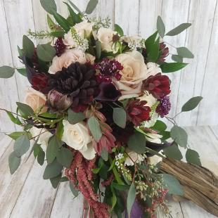 BB14560-Maroon and Bisque Brides Bouquet