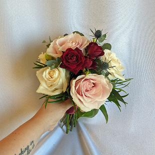 BB1673- Blush and Burgundy Bridesmaid Bouquet